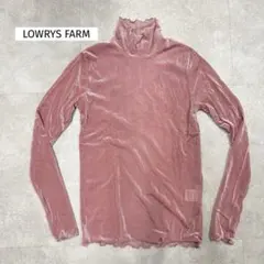 LOWRYS FARM ベロアメッシュプルオーバー ピンク フリーサイズ