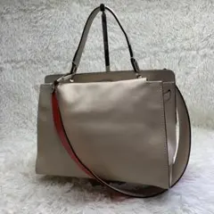 【美品】ジャンニキャリーニ 2way ハンドバッグ ショルダー レザー