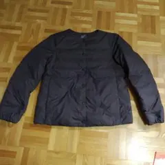 【美品】無印良品 軽量ダウン ポケッタブル ノーカラージャケット L