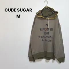 タグ付き未使用【CUBE SUGAR】パーカー　ニットフード　カーキ（M）異素材のサムネイル
