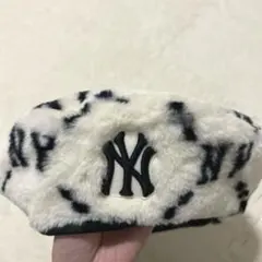 ニューヨーク・ヤンキース ファーベレー帽　クリーム　日本未発売　MLB y2k