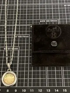 フ*ア様 エルメスコンビコインネックレスチェーン付きk18金/セリエ 