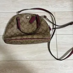 Coach ショルダーバッグ ブラウン/バーガンディ