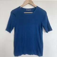 Emilcotoni AMACA 青 リブ編み 半袖ニットのサムネイル