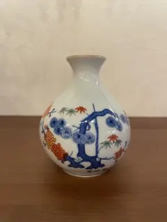 和風　花柄　陶器　花模様（徳利）