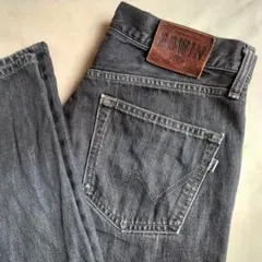 EDWIN 403 ストレートデニム ブラック W32　革ラベル　日本製　綿