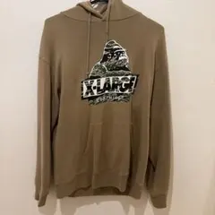 XLARGE フード付きパーカー Sサイズ ベージュ