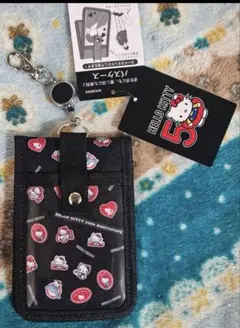 キティちゃん 50周年記念 50th パスケース ブラック しまむら