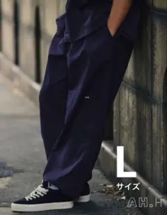 【新品未使用】A.H ファミマ　ルーズパンツ ネイビー L 長谷川昭雄