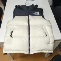THE NORTH FACE ダウンジャケット フード付き ネイビー/アイボリー