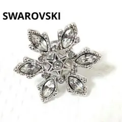 キラキラ　スワロフスキー　ブローチ　雪　クリスタル　箱付き　未使用
