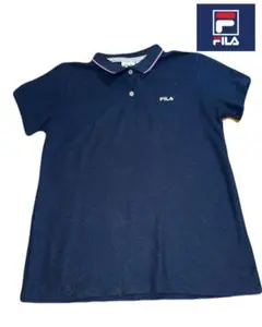 【即購入可】 FILA テニス半袖ポロシャツ ネイビー レディース