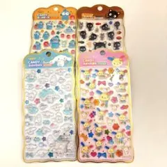 【韓国限定】サンリオシール ウサハナ ハンギョドン シナモロール ネコ４枚セット