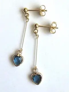 ラインストーンハートピアスイヤリング　443