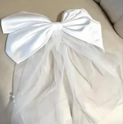 パール付きリボンヘッドドレス ホワイト