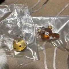 リラックマ クリアマスコットチャーム めじるしアクセサリー 2点セット