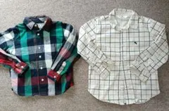 Arnold Palmer、Ｈ＆М、チェック長袖シャツ2点まとめ　104、105