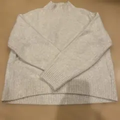 ハイネック 長袖ニット セーター オートミールカラー