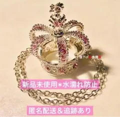 新品　水曜日のアリス　ビッグクラウンネックレス　王冠　大　シルバー　ピンクのサムネイル