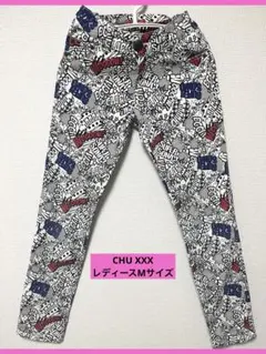 【CHU XXX】Mサイズ　レディーススキニーパンツ　アメコミ風　派手なパンツ