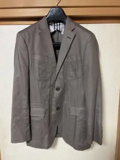 バーバリーブラックレーベル　ジャケット　メンズ　茶色　ブラウン　M 綿　麻