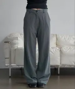 ストライプワイドスラックス