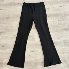 H&M リブフレアパンツ　黒