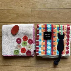 (新品)Atsuko Matano 花柄タオルハンカチ2枚