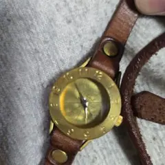 ゴールド アナログ 腕時計 レザー