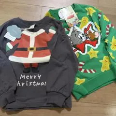 【新品未使用】クリスマス トレーナー 裏毛 トムジェリ サンタ コスプレ 長袖のサムネイル