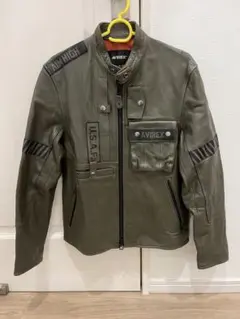 AVIREX オリーブグリーン レザージャケット M