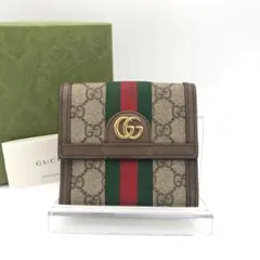 極美品　グッチ財布　グッチ折り財布　シェリーライン　ggマーモント オフィディア