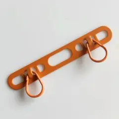 【2口ストラップホルダー】 オレンジ　ステンレス製　スマホ 2点吊り