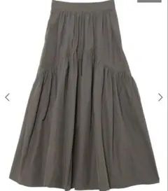 【Ungrid】ギャザーデザインスカート/チャコールグレー