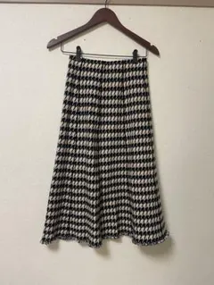 千鳥格子柄フレアスカート