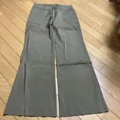 コムサデモード：ストレッチ パンツ カーキ ９ 裏地付き