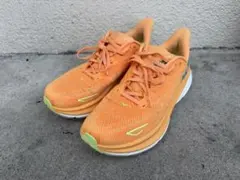 HOKA ONE ONEホカオネオネCLIFTON9オ レンジ 27cm