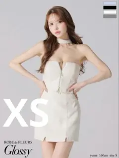 ROBE de FLEURS Glossy アイボリー ミニドレス キャバ　XS