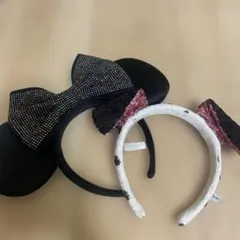 ミニーマウス 耳付きカチューシャ