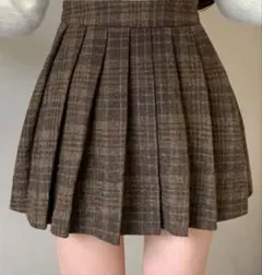 チェック柄プリーツミニスカート