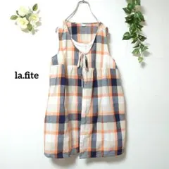 ラフィット la*fite チェック柄チュニック トップス 大きいサイズ LLのサムネイル