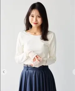 aimeine エメイン シアーニットスリーブバックオープントップス オフ