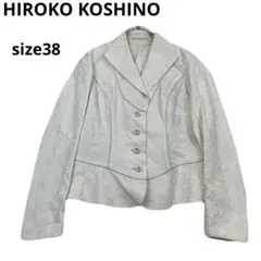 HIROKO KOSHINO アイボリー テーラードジャケット　柄