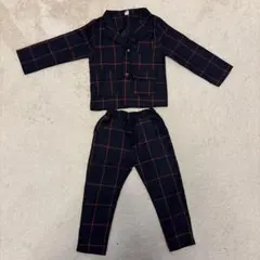 韓国子供服 フォーマルスーツ ネイビーオレンジチェック 100cm