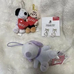 スヌーピー 4点　まとめ売り　ぬいぐるみ　イヤリング