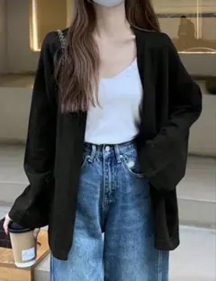 DAZY シンプル ブラック カーディガン