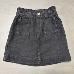 黒 コーデュロイスカート ポケット付き