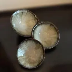 骨董 民藝ガラス 倉敷ガラス 作家物 白泡 薄水色泡 2種 豆皿 手塩皿