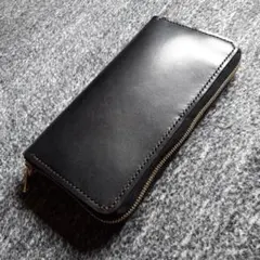 S42 本革 コードバン 無双 レザー 長財布 茶□珈琲 ブラウン YKK