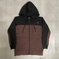 STUSSY ステューシー　ジップアップパーカー　ブラック　ブラウン　サイズXL